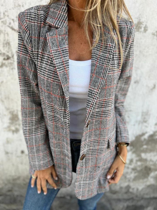 Chic Intemporel – Blazer Structuré à Motif Classique