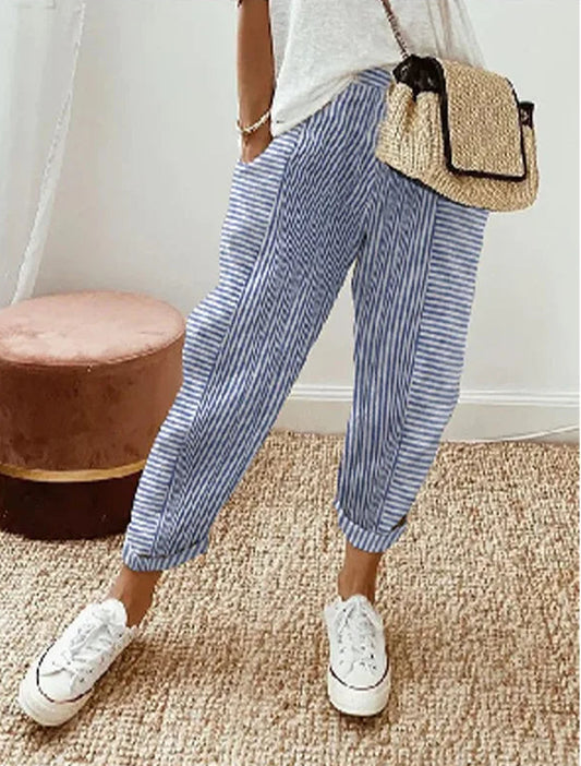 Pantalon élégant à rayures – moderne, confortable et polyvalent