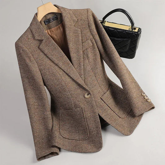 Blazer en Tweed Élégant – Style Intemporel et Polyvalent