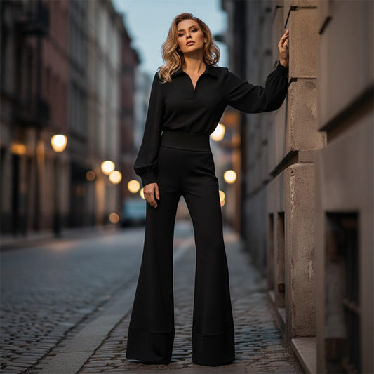 Nouveauté✨| Ensemble Deux Pièces Élégant avec Pantalon Large – Chic Intemporel & Confortable