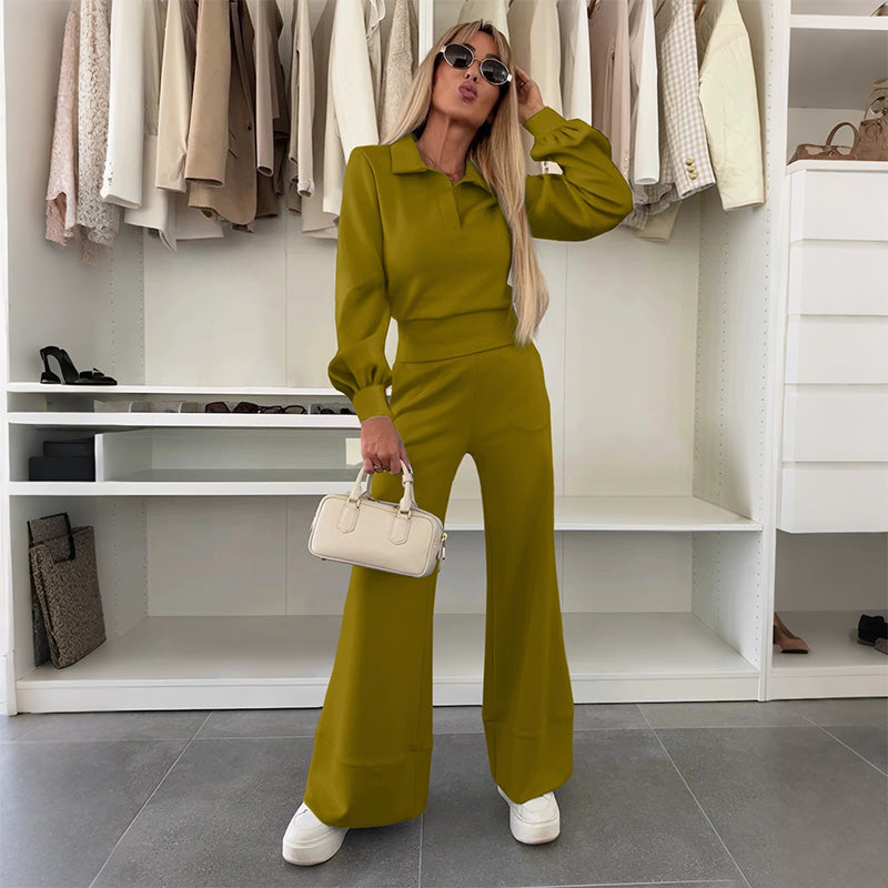 Nouveauté✨| Ensemble Deux Pièces Élégant avec Pantalon Large – Chic Intemporel & Confortable